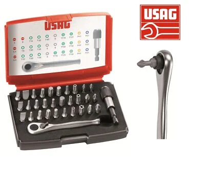 USAG 692 J32 SERIE SET KIT DI INSERTI BIT PH PZ TX CON CRICCHETTO PROFESSIONALI - Immagine 1 di 4