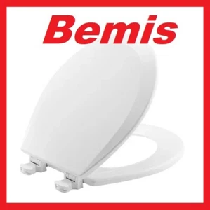 Bemis 1500EC 390 Asiento de inodoro alargado de madera despegable, algodón blanco (paquete de 1) - Imagen 1 de 4