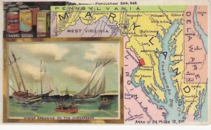 1889 Arbuckle's Ariosa Coffee Advertising Trade Card No 56 Maryland Canned Goods - Picture 1 of 2