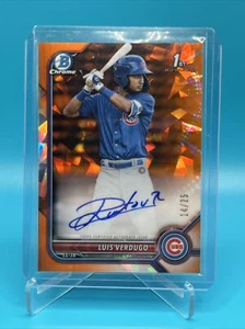 Bowman Zaffiro Edizione 2022 Chrome Prospects Arancione /25 Luis Verdugo Auto - Foto 1 di 2
