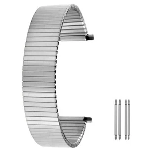 Watch Band Universal 16mm-22mm Width Women Mens Elastic Stainless Steel Strap - Picture 1 of 15