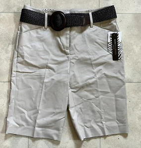 Dana Buchman Signature Khaki Belted Bermuda Walking Shorts NWT Size 8 - Picture 1 of 3