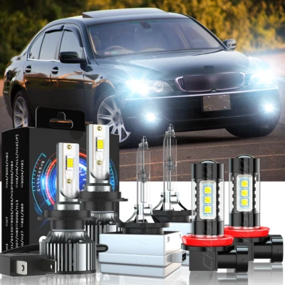 Faros delanteros LED/HID de haz alto bajo bombillas antiniebla para BMW 650i 2008 2009 2010 Foto 1 de 4