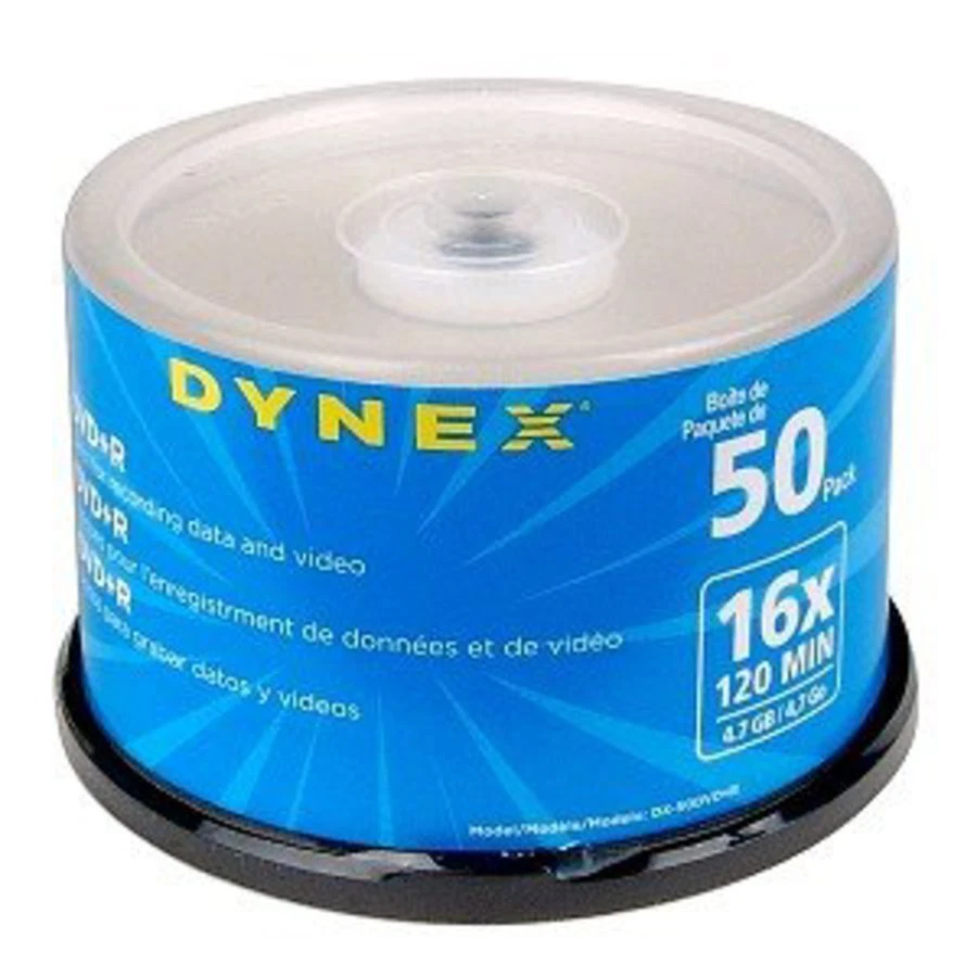 Dynex DVD+R Disks 16x 120 Min 50-Pack (DX-DVDMR50) - Image 1 of 1