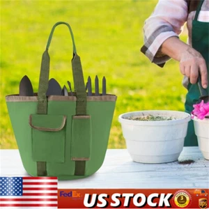 30L Garden Tools Bucket Bag Waterproof Canvas Garden Tool Store Bag Grass Green - Picture 1 of 13