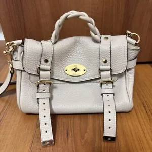 Mulberry Handbag Shoulder Bag Mini Alexa Leather White Used Excellent Japan Auth - Picture 1 of 10