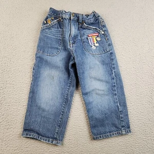 Y2K Rocawear Jeans Boys 4T (22x20) Denim Elastic Waist Embroidered Streetwear - Picture 1 of 14