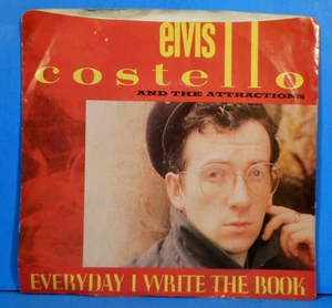 ELVIS COSTELLO EVERYDAY I WRITE BOOK ~ HEATHEN TOWN 7" 45 RPM 1983 VG++/VG+!!A - Picture 1 of 4