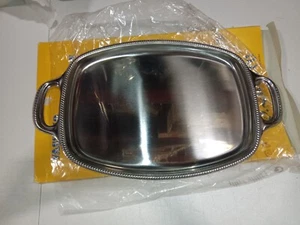 Metallurgica Motta San Marco Stainless Steel Serving Tray with Handles, 10.2-In - Picture 1 of 4