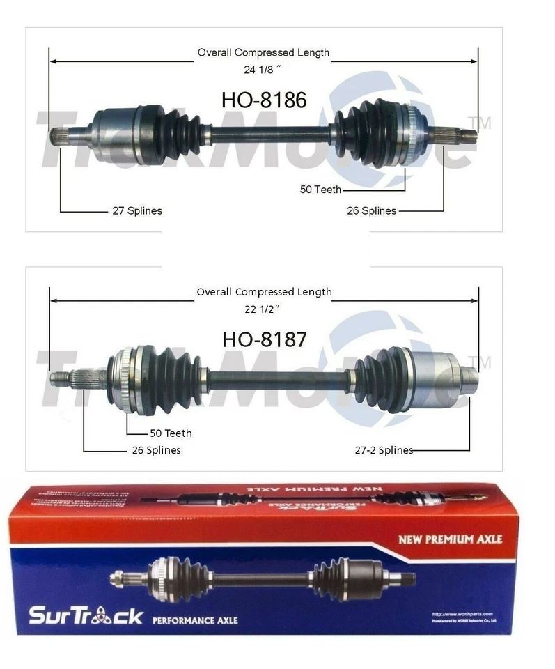 Juego de ejes SurTrack para Acura RSX 2002-2006 Base tracción delantera izquierda y derecha CV Foto 1 de 1