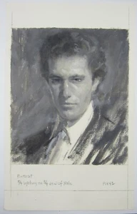 George Passantino oil painting illustration art monochrome portrait 10x16 - Picture 1 of 10