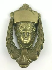 LLAMADOR DE PUERTA DE BRONCE FUNDIDO de colección rostro victoriano romano SALVAMENTO ARQUITECTÓNICO - Imagen 1 de 11