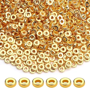 1500Pcs 6Mm Gold Flat round Spacer Beads Disc Loose Jewelry Making Beads for DIY - Picture 1 of 7