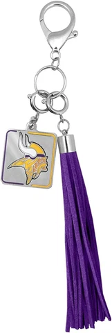 Littlearth NFL Minnesota Vikings Tassel Purse Charm, Team Color, 7.5-inches Cover
