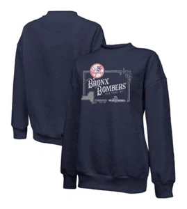 Women's Fanatics Navy Yankees 2024 World Series Tri-Blend Sweatshirt Medium - Picture 1 of 3