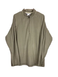 Columbia Men's Size XL Pullover Sweater Quarter Zip Fleece Tan Beige Polyester - Picture 1 of 11