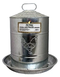 Fuente de agua de pollo de metal galvanizado de 5 galones - bebedor de aves de corral - 186934 - Imagen 1 de 2