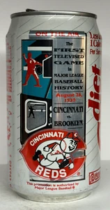 Diet Coke Cincinnati Reds First Televised Game   12 Oz.  Soda Can - Picture 1 of 6