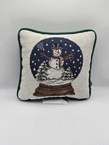 Vintage Riverdale 8" Needle Point Snowman Christmas Decor Mini Pillow - Picture 1 of 4