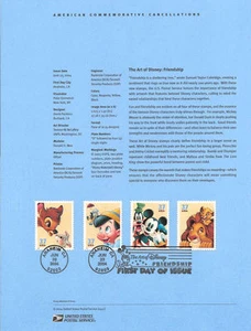 #0421 37c Disney:Friendship #3865-3868a Souvenir Page - Picture 1 of 1