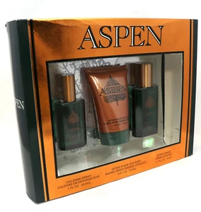 Aspen Gift Set for Men After shave 1.7 oz After Shave Balm 4 oz & Cologne 1 oz  - Picture 1 of 3