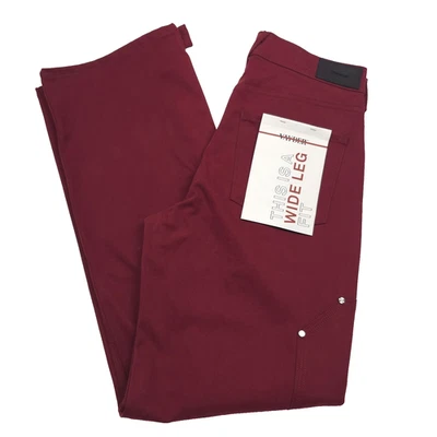 Pantalones de mezclilla utilitarios de pierna ancha rojos Vayder $495 hechos en EE. UU. para hombre talla 34 Foto 1 de 4