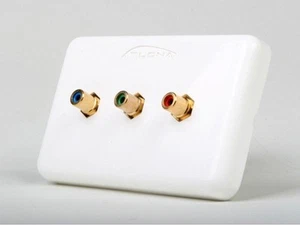 3 RCA Component Video wall decor plate pass through 3RCA gold cable couplers - Picture 1 of 3