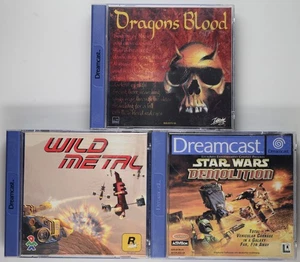 Dragon’s Blood + Star Wars: Demolition + Wild Metal (Sega Dreamcast) Bundle PAL - Picture 1 of 10