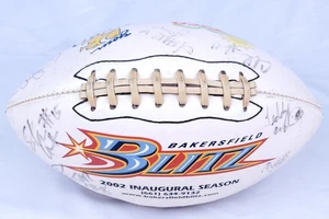 Vintage Bakersfield Blitz 2002 Eröffnungssaison Fußball Baden TEAM SIGNIERT!!! - Bild 1 von 7