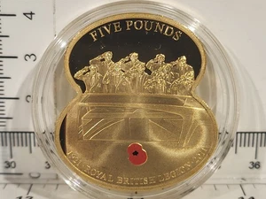 (L1189) £5 Guernsey 2011  "Royal British Legion" Poppy  5 Pounds Coin  (a) - Picture 1 of 2
