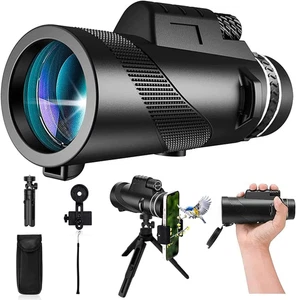 80X100 Monocular-Telescope High Powered for Smartphone Monoculars for Adults Hig - Picture 1 of 12