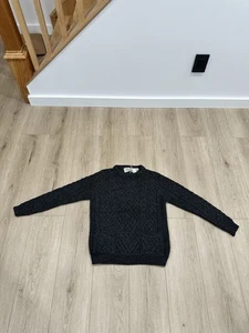 Neu mit Etikett Aran Crafts Damenpullover grau 100 % Merinowolle Zopfmuster mit Taschen Größe M - Bild 1 von 13