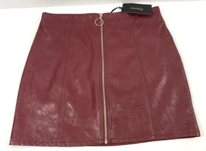 Gonna donna Shinestar ecopelle grande mirtillo zip dritta corta biker gotica - Foto 1 di 11