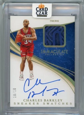 2019-20 Immaculate Collection CHARLES BARKLEY SNEAKER SWATCHES Relic AUTO /10 - Image 1 of 2