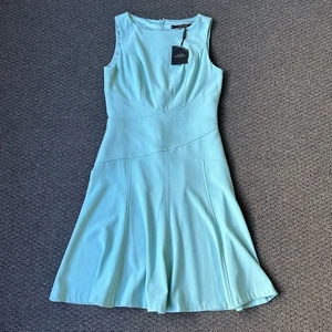 Basque Flared Dress Size 8 Women’s Knee Length Sleeveless Aqua Blue Zip Up NWT’s - Bild 1 von 8