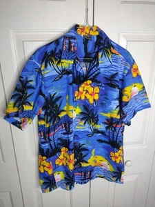 Aloha Fashion High End Hawaiian Short Sleeve Surf Camp Shirt Men's Medium M - Picture 1 of 4