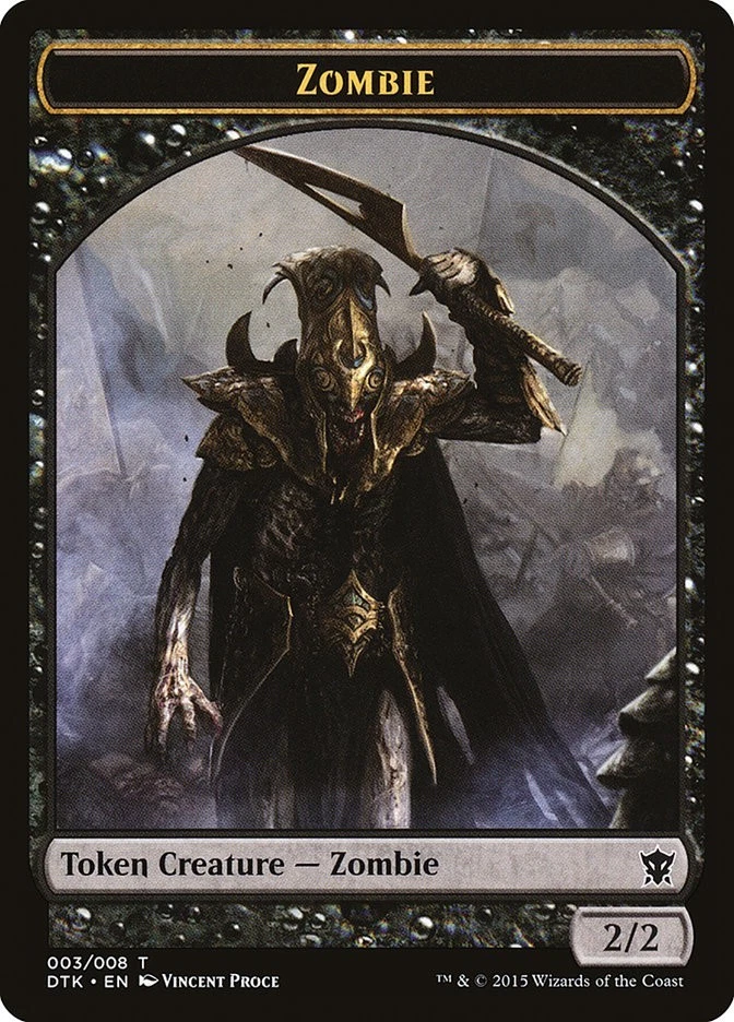 ZOMBIE  2/2 TOKEN MTG - DTK DRAGONS OF TARKIR 003/018 LP - CHEAP - Image 1 of 1
