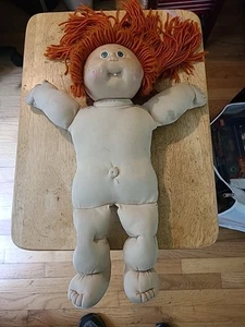 Cabbage Patch Doll Red Fuzzy Hair Green Eyes, No Clothes 1985 - Picture 1 of 5