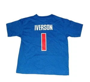 Allen Iverson Kids Youth Adidas Detroit Pistons Two Sided T-Shirt sz. 7 New Nba - Picture 1 of 3