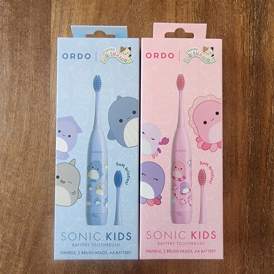 ORDO Sonic Kids Battery Toothbrush - Squishmallows Auggie - Pink