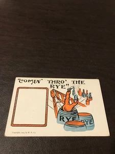 HUMOR - UNPOSTED POSTCARD - COMIN THRO THE RYE - Picture 1 of 2