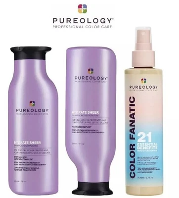 Pureology Hydrate SHEER Shampoo & Conditioner + Color Fanatic Spray Trio Set - Image 1 of 4