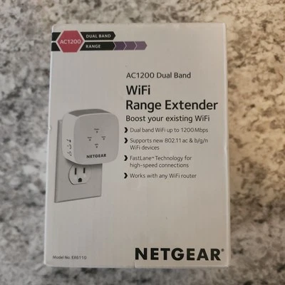 NETGEAR AC1200 Dual Band Wireless Boost WIFI Range Extender EX6110 - White Used - Image 1 of 4