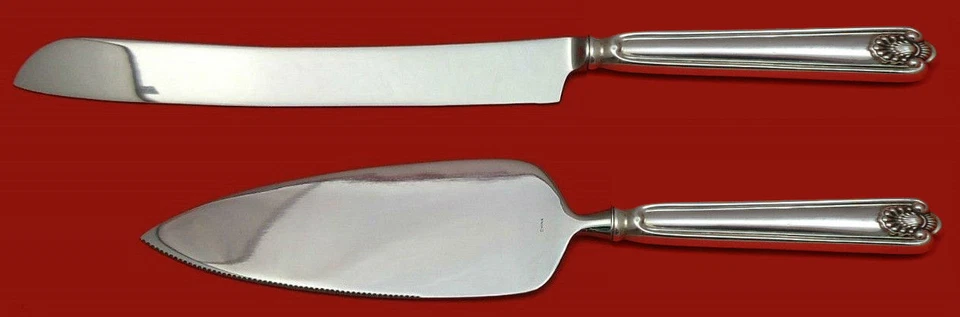 Fiddle Shell by Frank Smith Sterling Silver Wedding Cake Set Server 2pc Custom - Image 1 of 1