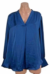 VINCE CAMUTO Plus 1X V-Neck Business Casual Fall Winter Night out Boho Satin - Picture 1 of 8