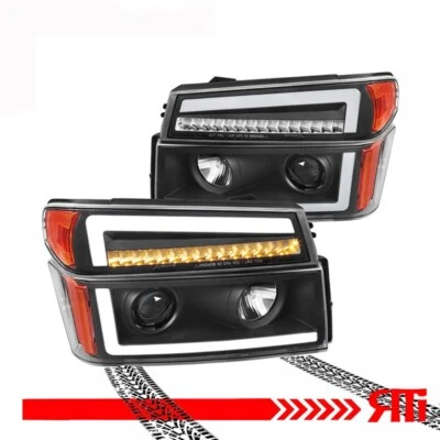For Colorado Canyon 04-12 Projector Headlight + LED Sequential Turn Signal Black - Image 1 of 4