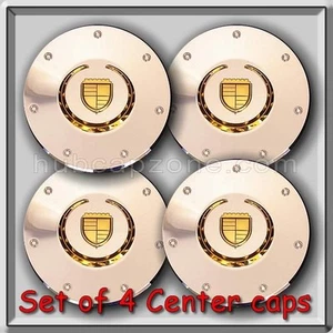 Set 4 Chrome Gold 2003-2004 Cadillac CTS Wheel Center Caps Replica Hubcaps - Picture 1 of 2