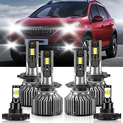 Combo de 6 faros LED + faros antiniebla para Peugeot 2008 2014-2019 Foto 1 de 4