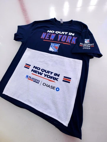 NY RANGERS SHIRT SGA XL + RALLY TOWEL STANLEY CUP PLAYOFFS 2023 NO QUIT NEW YORK Cover