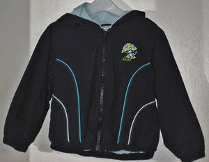Chaqueta con capucha GYMBOREE talla 3 para niños con cremallera frontal azul totalmente forrada - Imagen 1 de 2